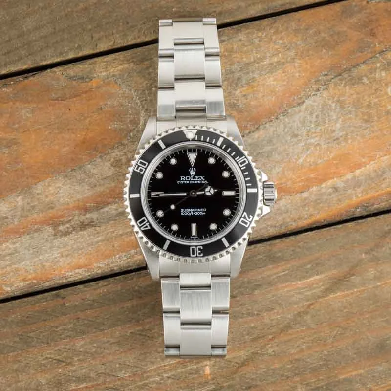 pre owned rolex no date submariner ref 14060 black