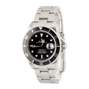 pre owned rolex 16610 submariner black dial