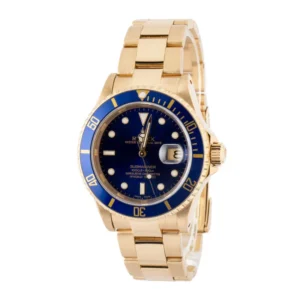 pre owned rolex submariner ref 16618 blue dial