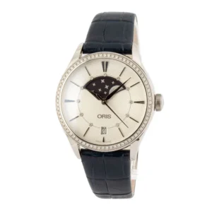 oris artelier grande lune, date diamonds