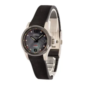 ladies longines conquest v.h.p. black mother of pearl diamond dial