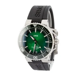 oris aquis date green dial calibre 400