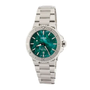 oris x bracenet aquis green dial