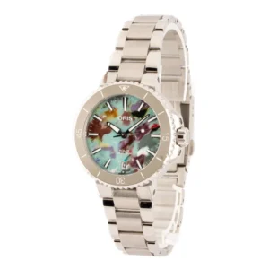 oris aquis date stainless steel multicolored dial