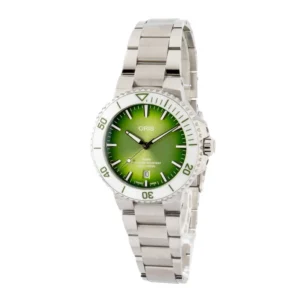 oris aquis date taste of summer green dial