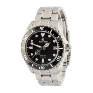 pre owned steel grand seiko sport collection sbga461 black dial