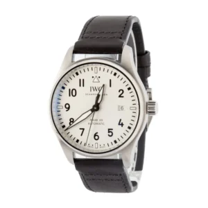 pre owned iwc pilot’s watch mark xx iw328207 silver dial