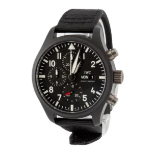 pre owned iwc pilot’s watch chronograph top gun iw389101 black ceramic