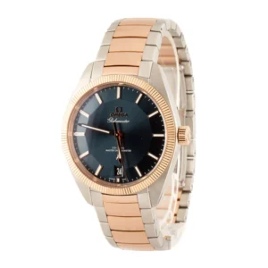 omega constellation globemaster blue dial steel & sedna gold